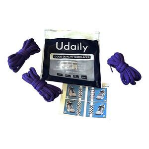 Udaily Oval Purple Shoelaces Approx 40” 3 Pairs Athletic Shoes, Boots